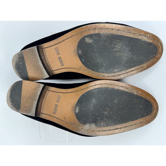 Steve Madden Men’s Leonardo Embroidered Crown Loafers Size 10 Black Velvet Shoes - Picture 11 of 13